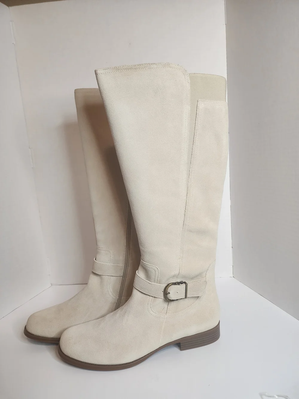 Naturalizer Jayden Tall Boot Beige Suede Boots Women's Sz 12 NIB